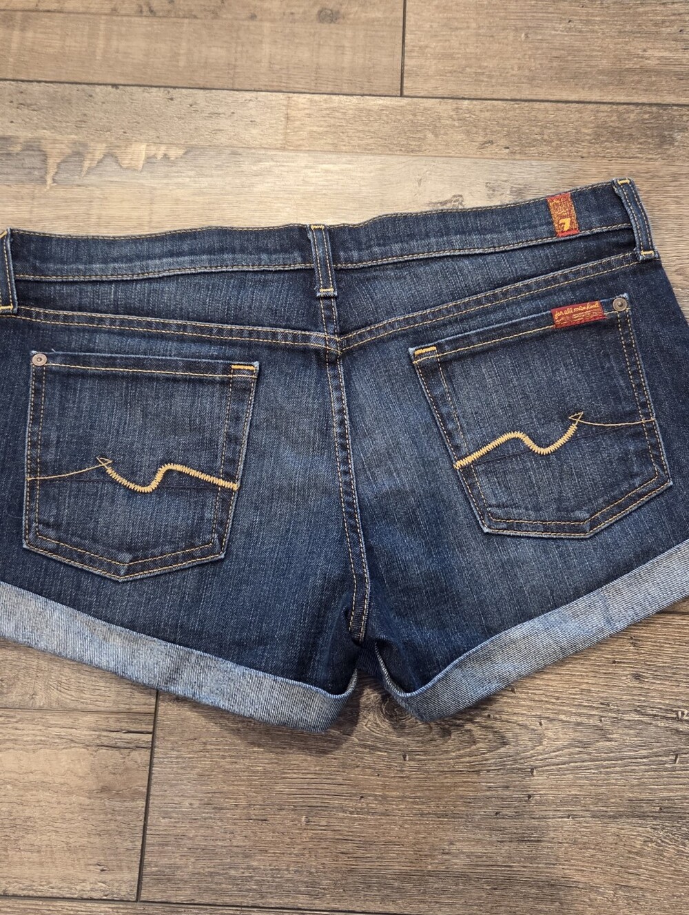 7 For All Mankind, Women's Disressed Cuffed Denim Shorts, Size:30 - Picture 6 of 6